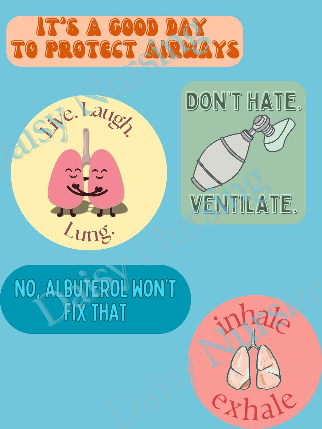 Respiratory Sticker Pack | Nurse Stickers
