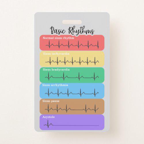 Electrocardiogram Badge Buddy | Lead Placement & Basic Rhythms