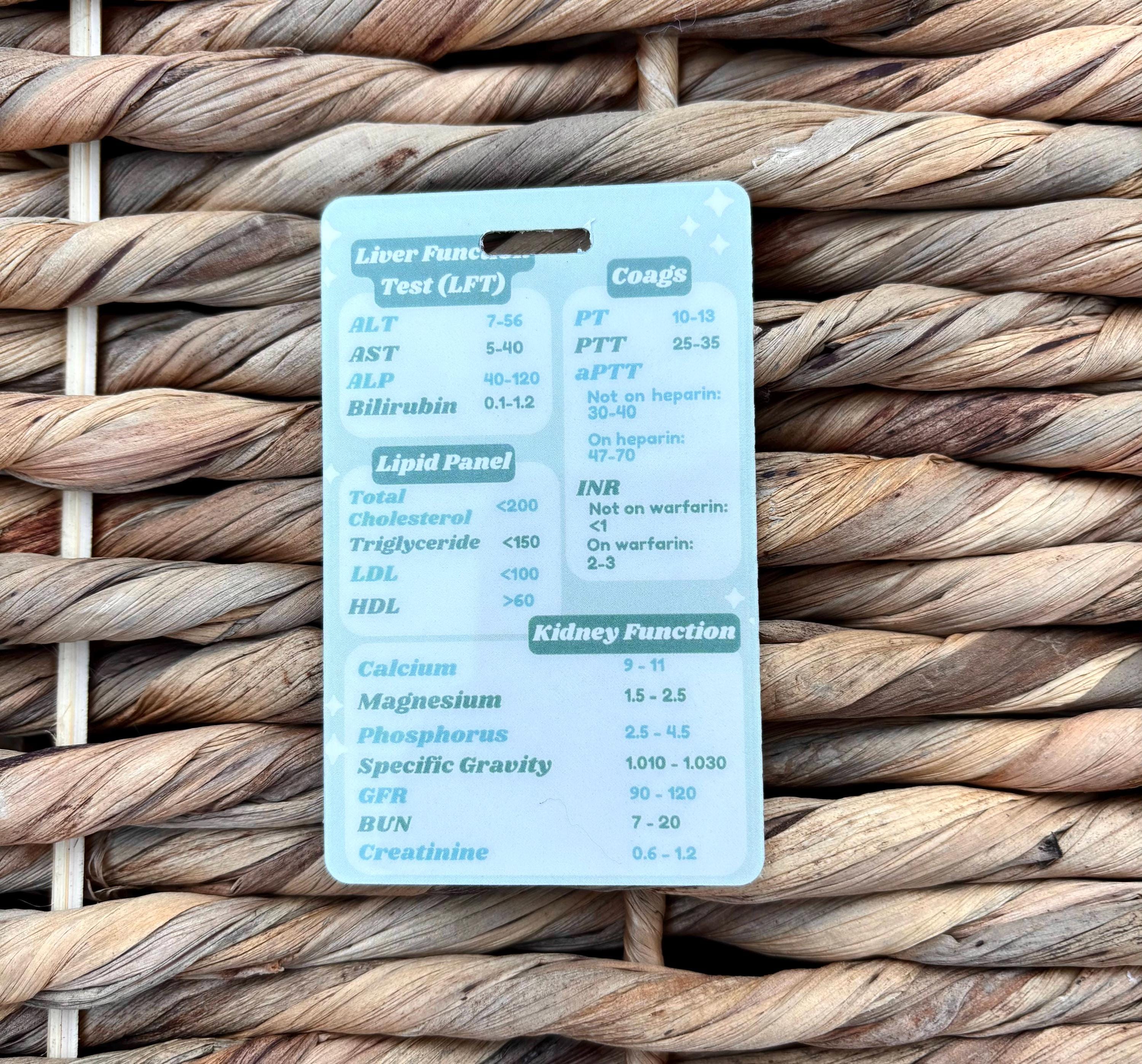 Lab Tests & Values Badge Buddy | Nursing Badge Buddies