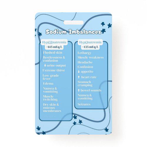 Electrolyte Imbalances & Relationships Badge Buddy | Nursing Badge Buddies