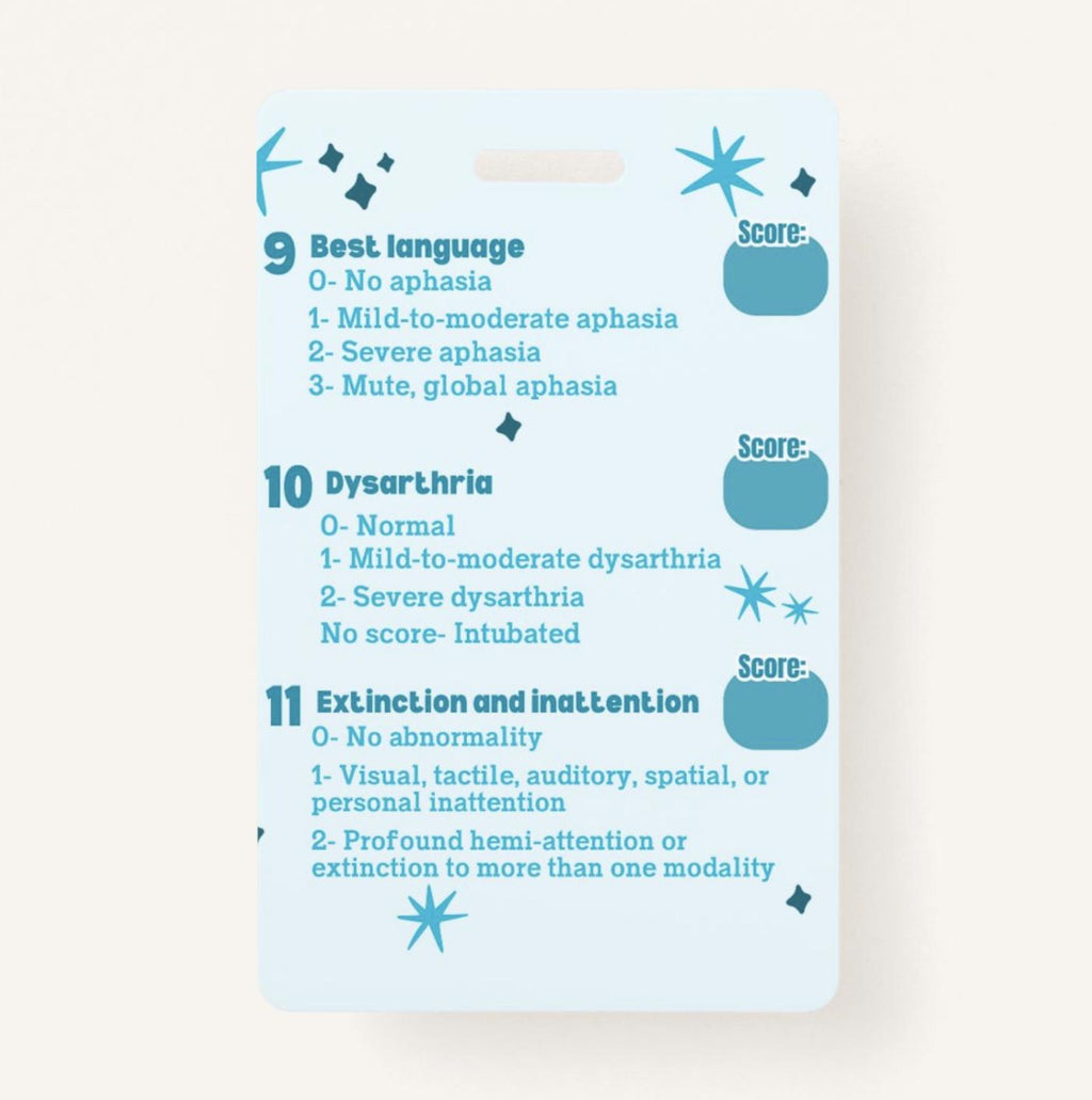 NIH Stroke Scale (NIHSS) Badge Buddy | Nursing Badge Buddies