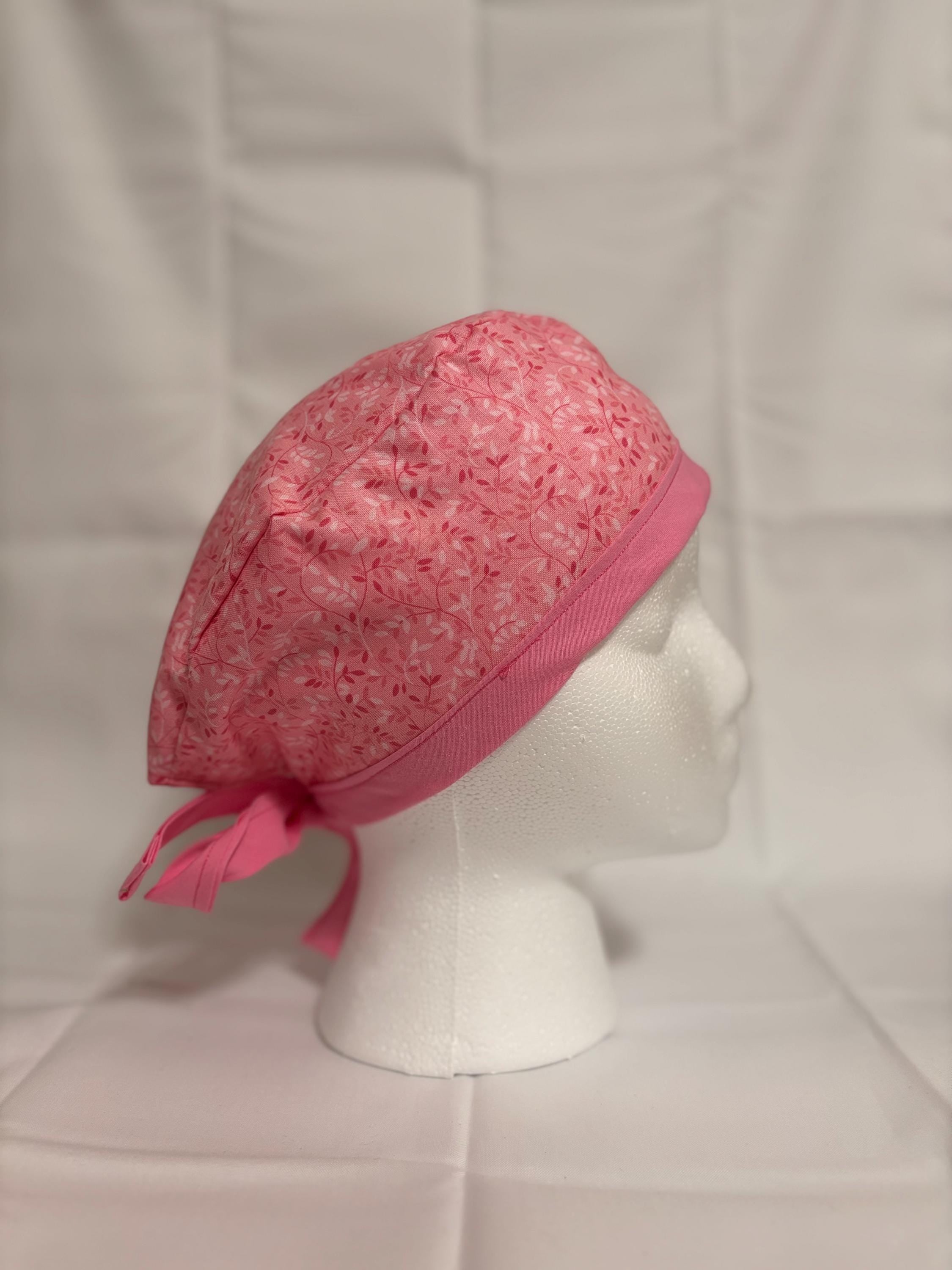 Pretty in Pink Scrub Cap with Ties | Scrub Caps