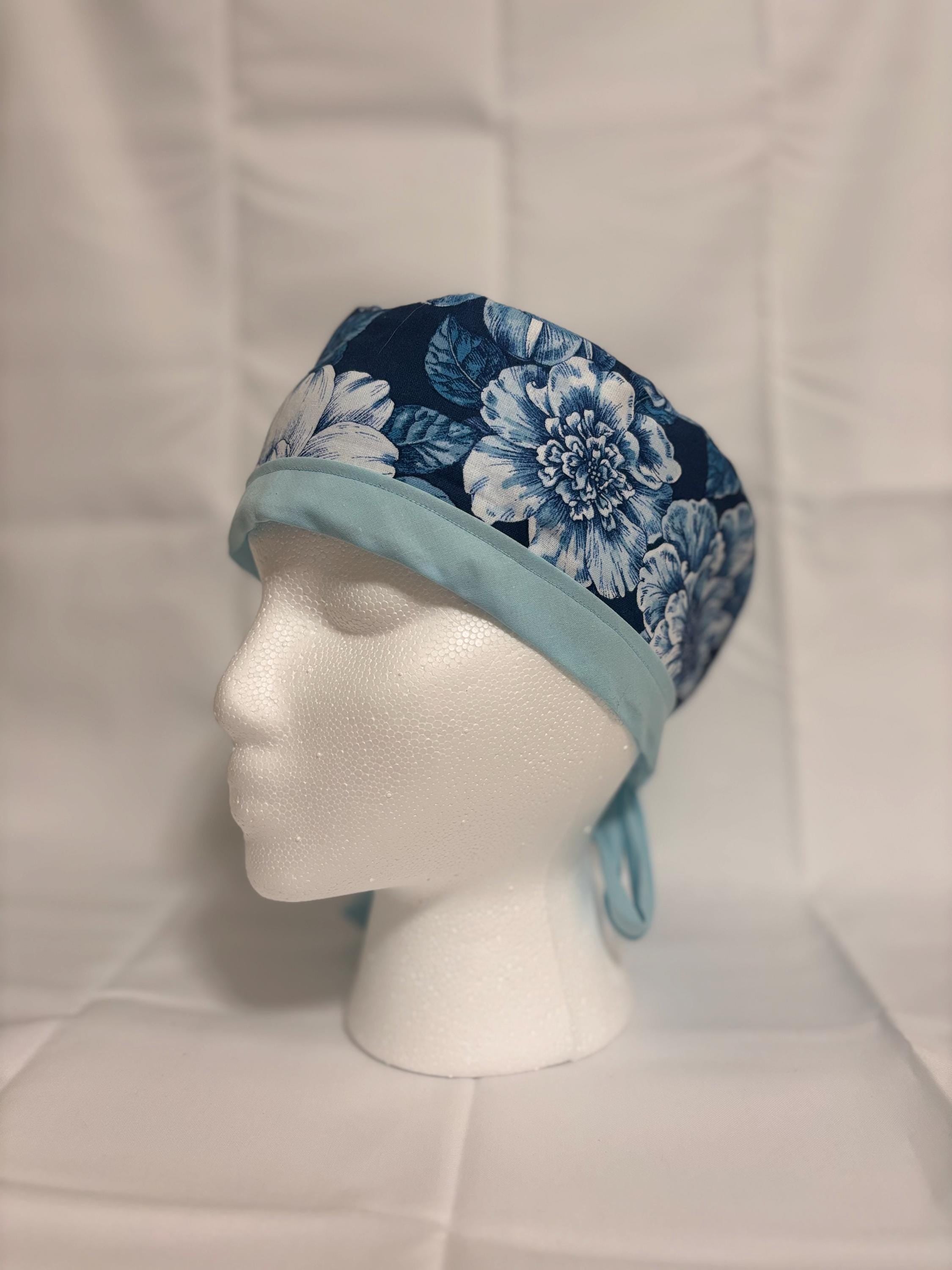Feeling Blue Floral Scrub Cap | Scrub Caps