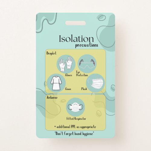 Isolation Precautions Badge Buddy | Proper PPE