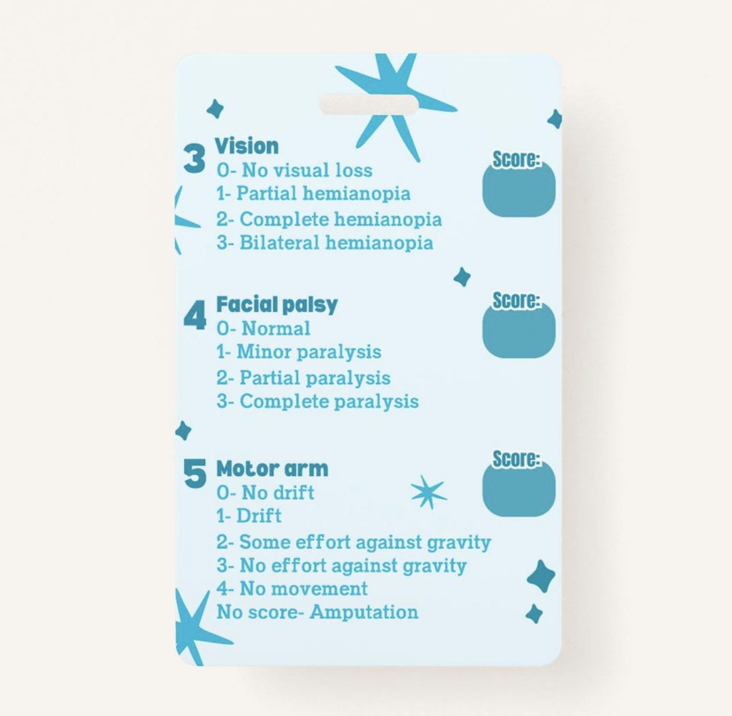 NIH Stroke Scale (NIHSS) Badge Buddy | Nursing Badge Buddies