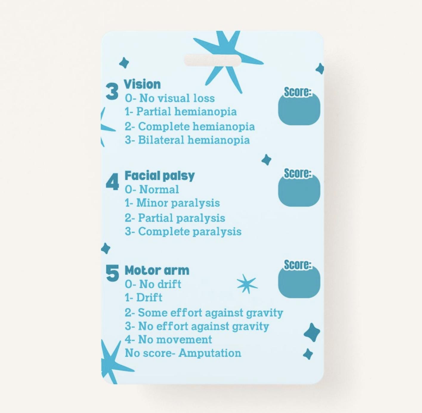 NIH Stroke Scale (NIHSS) Badge Buddy | Nursing Badge Buddies
