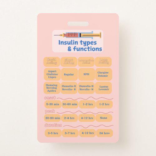 Glycemic Management Badge Buddy | Insulin Tpes & Functions, HypO vs HypER