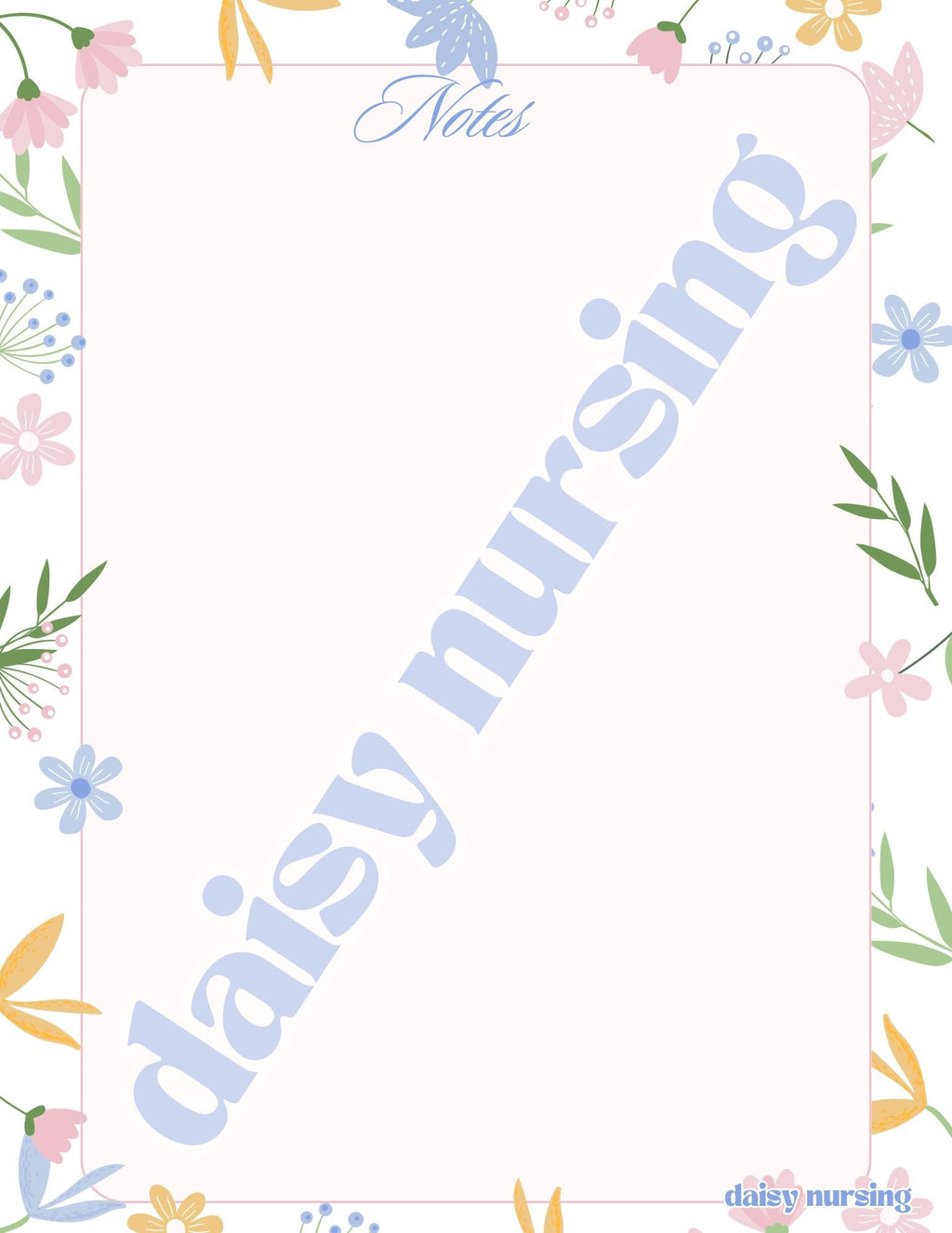 Spring Florals Report Sheet | Nursing Report Sheet Templates