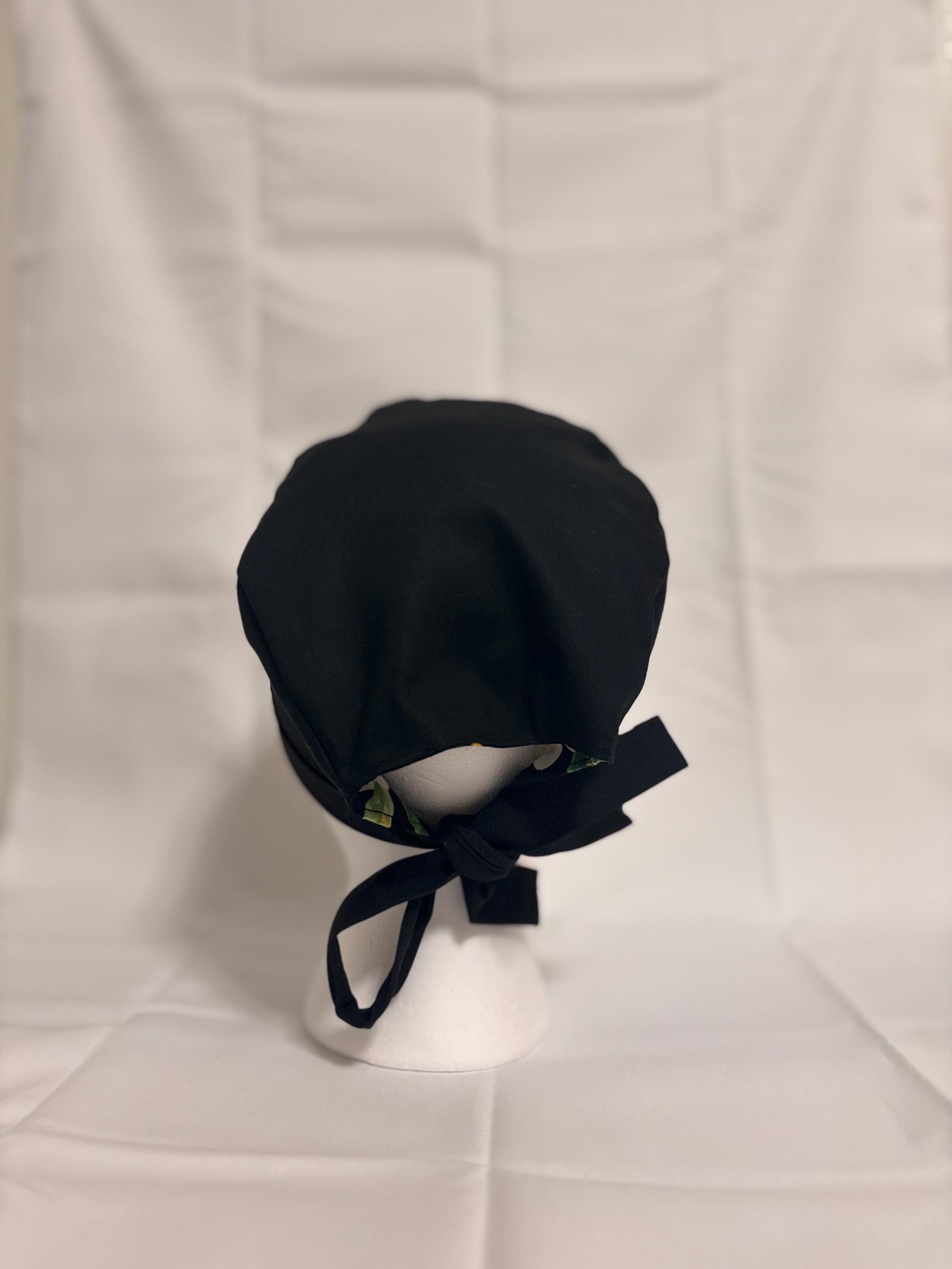 Black & White Floral Scrub Cap | Scrub Caps