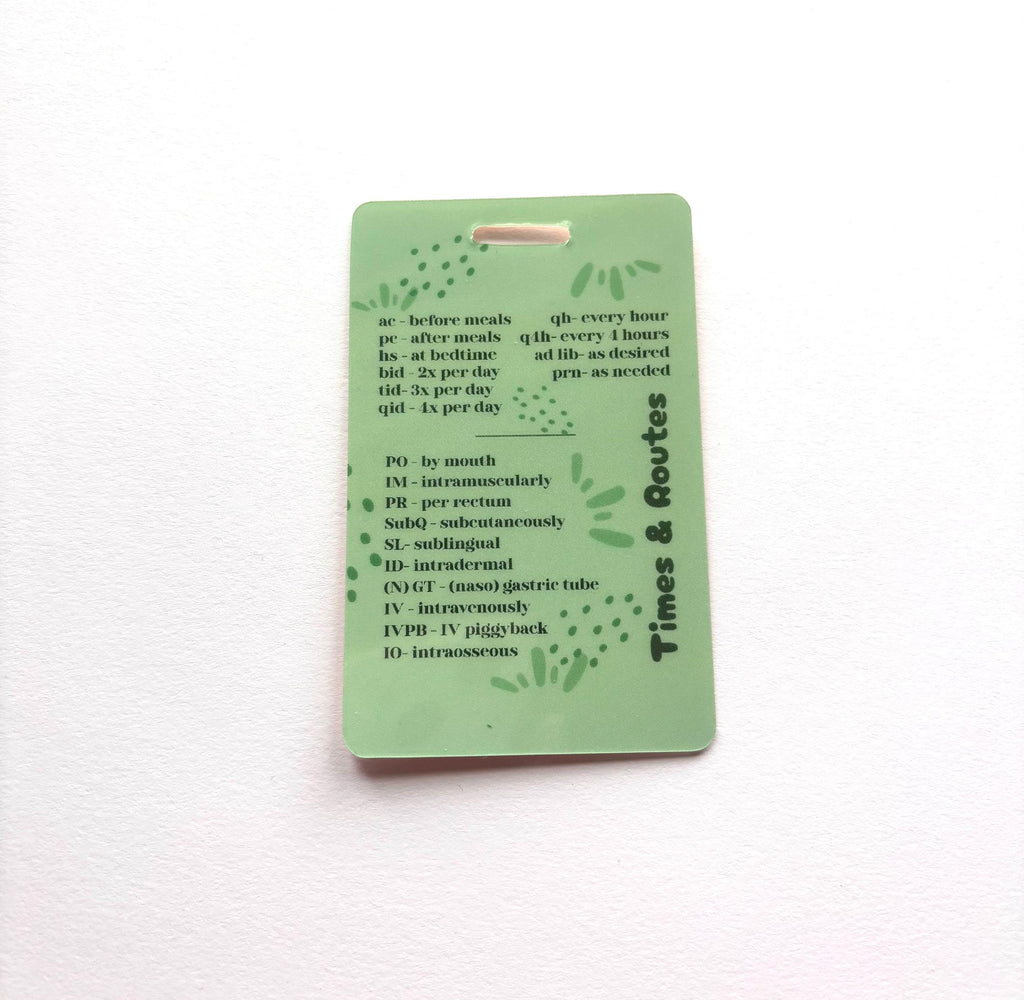 Dosage Conversions, Times, & Routes Badge Buddy | Nursing Badge Buddy