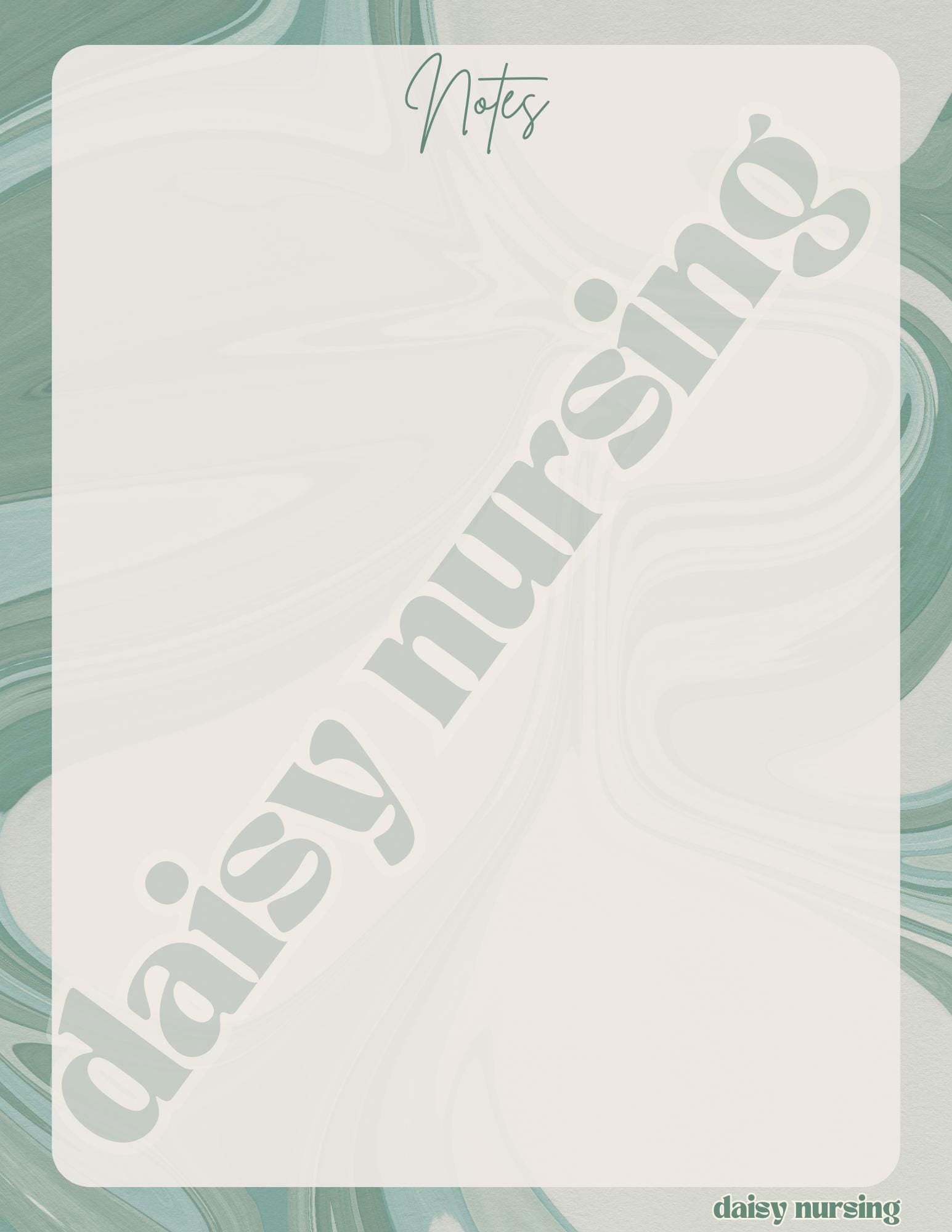 Green Marble Report Sheet | Nursing Report Sheet Templates