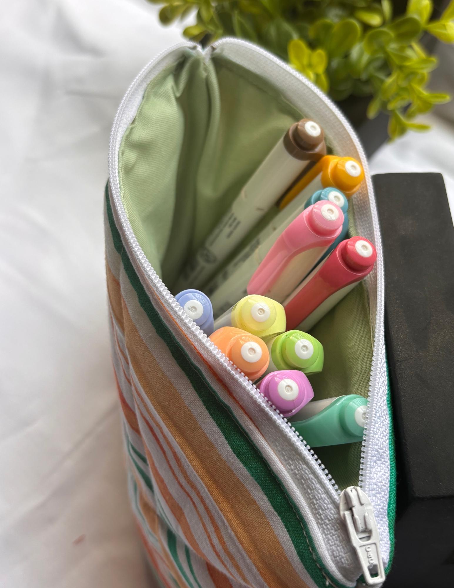 Summer Stripes Pouch | Zipper Pouch