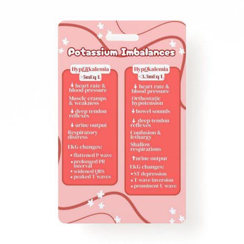 Electrolyte Imbalances & Relationships Badge Buddy | Nursing Badge Buddies