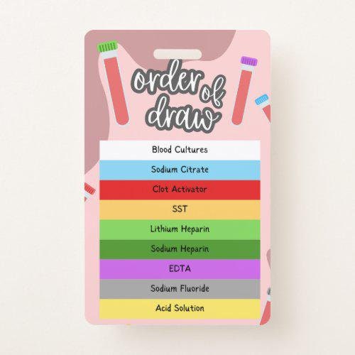 Lab Draws & Directory Badge Buddy | Order of Lab Draws and Hospital Directory